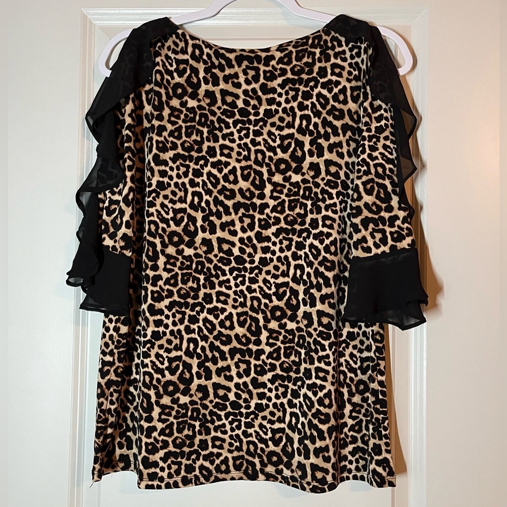 Bold Elements | Leopard Print Blouse With Cold Sh… - image 4